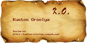 Kustos Orsolya névjegykártya