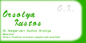 orsolya kustos business card